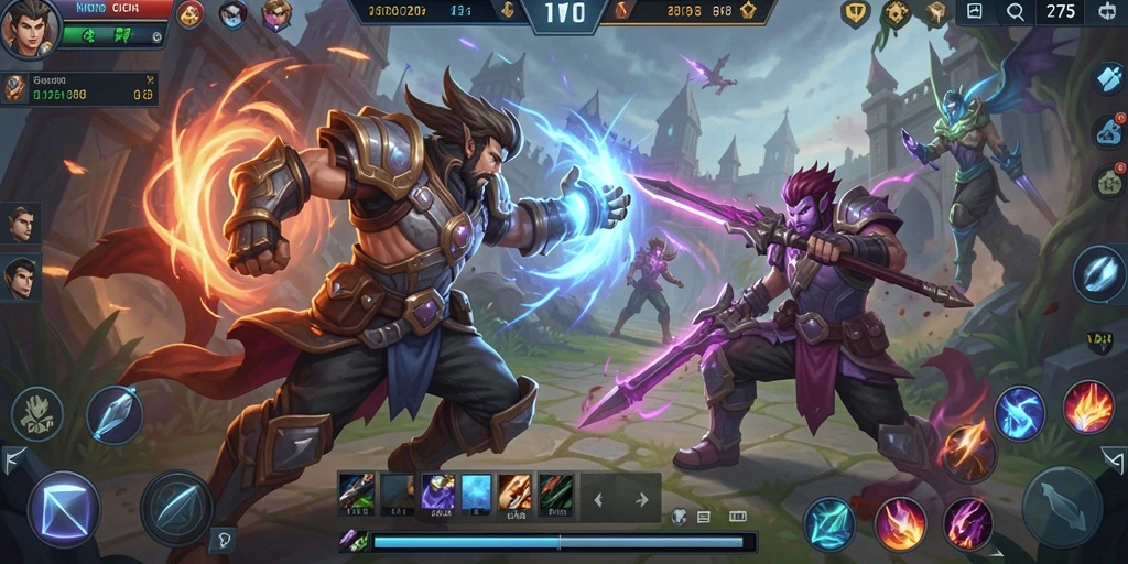 Gameplay seru dalam pertempuran MOBA yang intens.