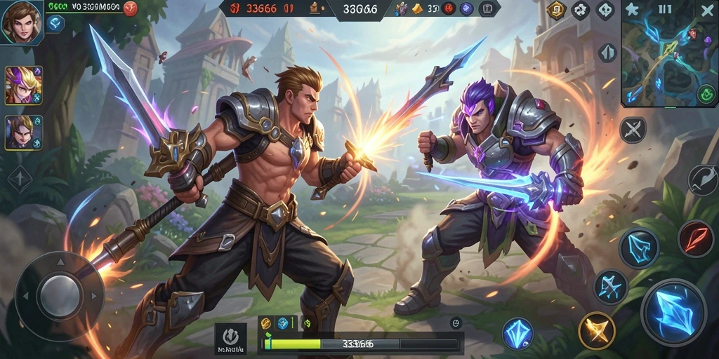 Tangkapan layar menampilkan pertempuran intens di 333666 dalam mode MOBA.
