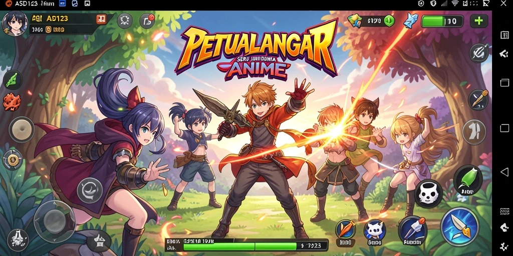Tangkapan layar gameplay <strong>ASD123</strong> menunjukkan aksi karakter anime yang mendebarkan.