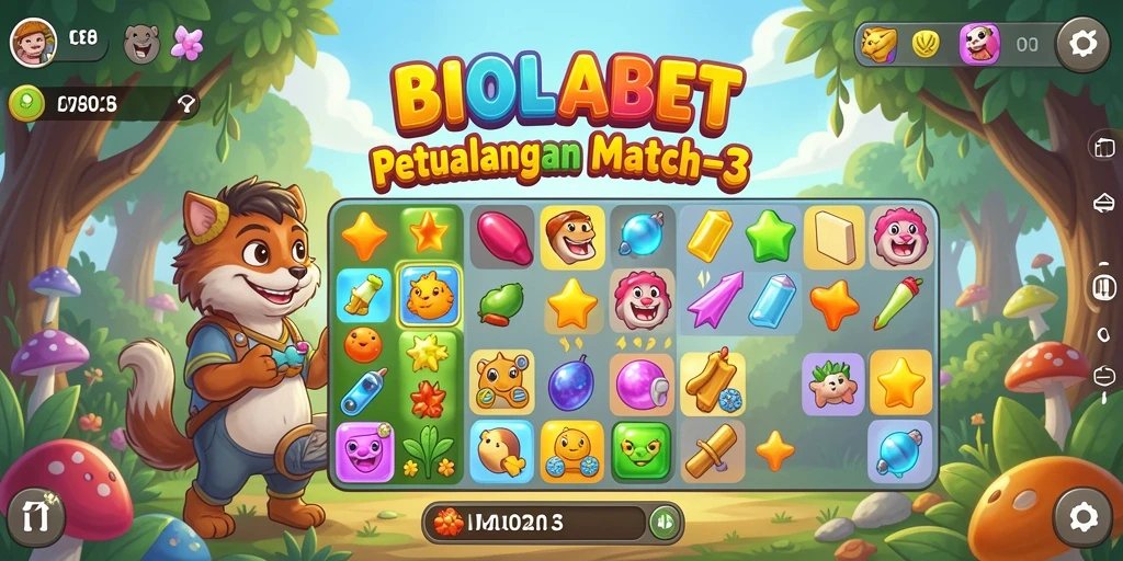 Tangkapan layar gameplay BIOLABET yang menampilkan kombinasi buah yang ceria.
