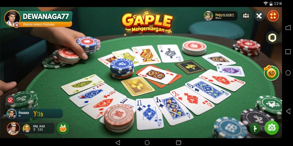 Screenshot gameplay DEWANAGA77 menampilkan keseruan bermain Gaple.