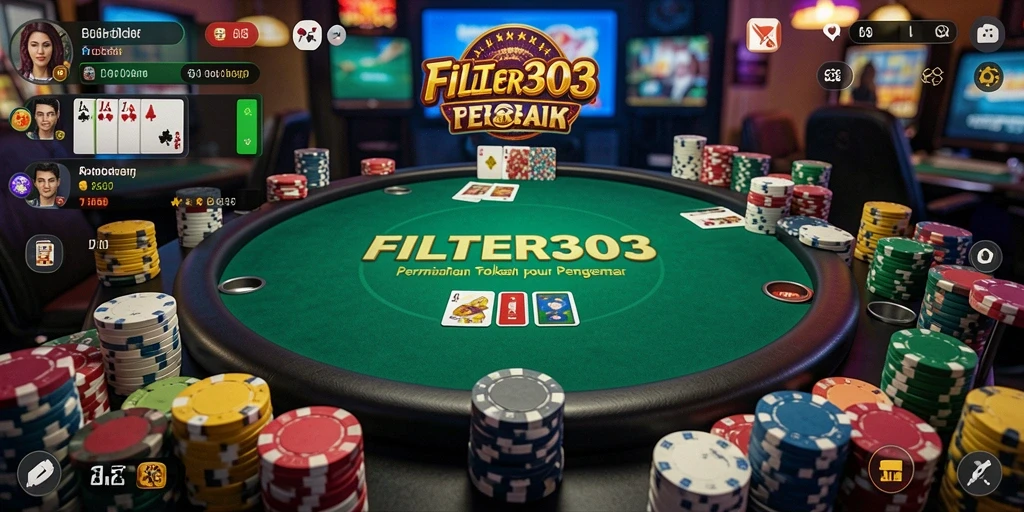 Tampilan gameplay poker yang menarik dan interaktif.