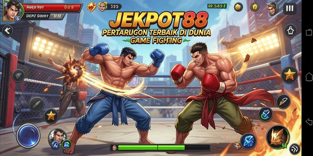 Tampilan gameplay seru dan aksi pertarungan di JEKPOT88.