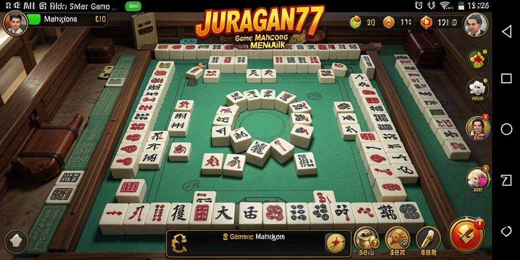 Screenshot gameplay JURAGAN77 dengan tampilan ubin Mahjong yang menarik.