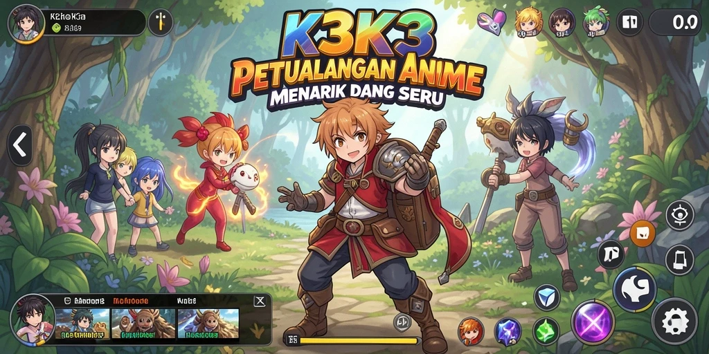 Tampilan gameplay K3K3 yang seru dan penuh warna.