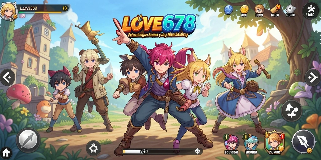 Tampilan gameplay menakjubkan dari LOVE678 dengan karakter Anime yang ikonik.