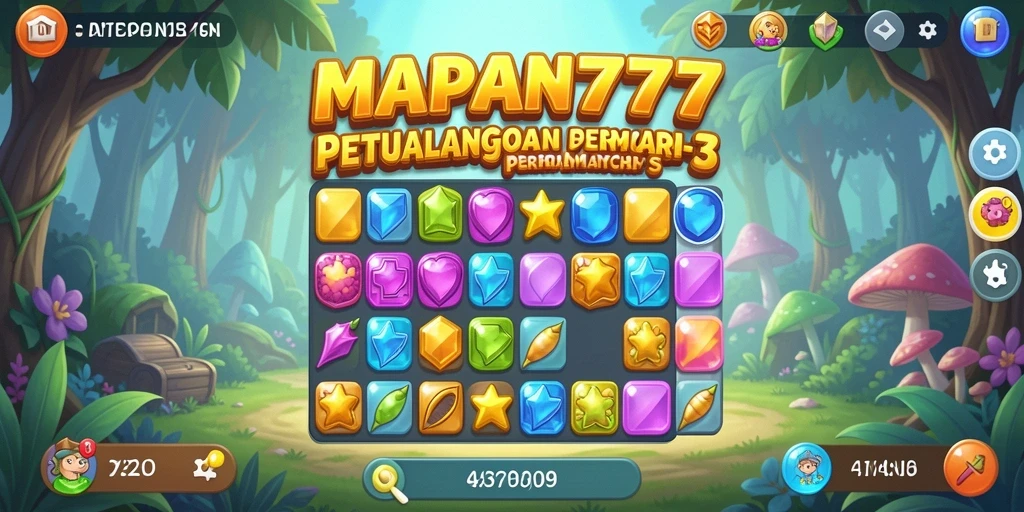 Tangkapan layar gameplay seru pada MAPAN777 Match-3.