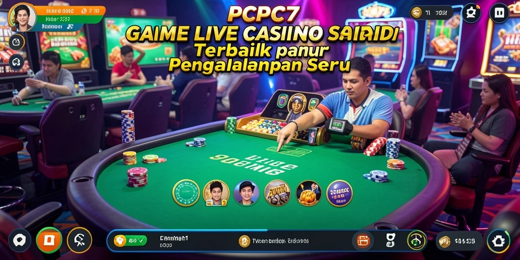 Screenshot gameplay Live Casino PCPC7 yang mendebarkan dan interaktif.