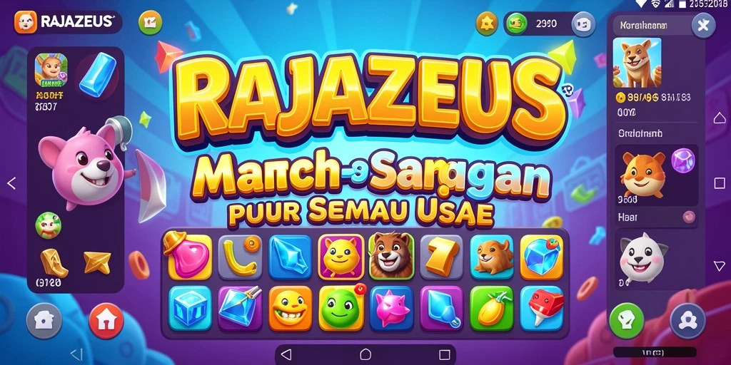 Tangkapan layar RAJAZEUS menampilkan aksi seru gameplay Match-3.