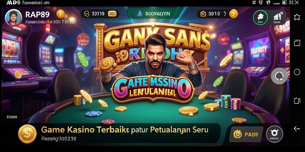 Tampilan gameplay menarik dari RAP89 yang menggambarkan keseruan bermain Kasino.