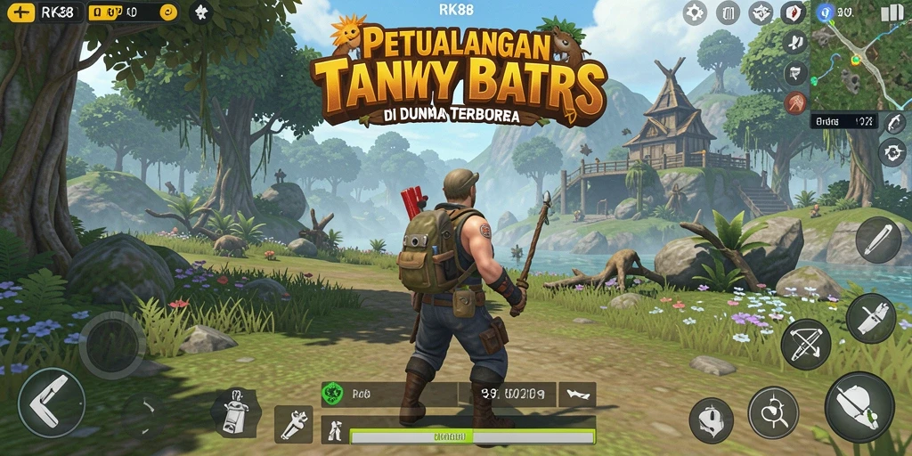 Tampilan gameplay RK88 yang penuh petualangan dan eksplorasi