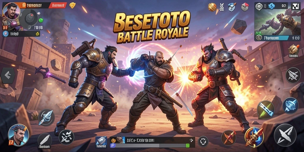 Screenshot SESETOTO yang menunjukkan aksi intens dalam game Battle Royale.